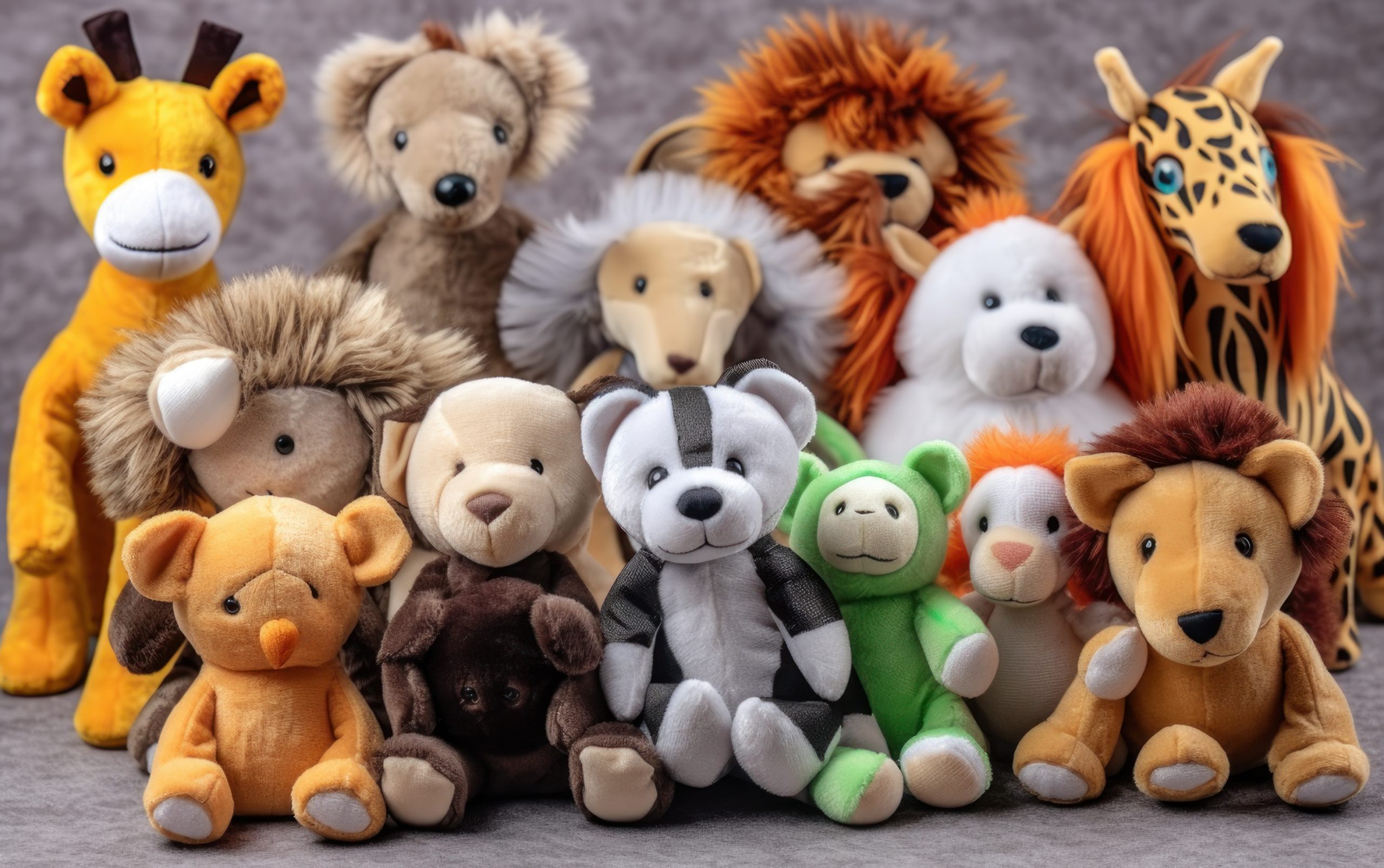 vecteezy_ai-generated-many-soft-toys-are-sitting-on-the-background_37739279